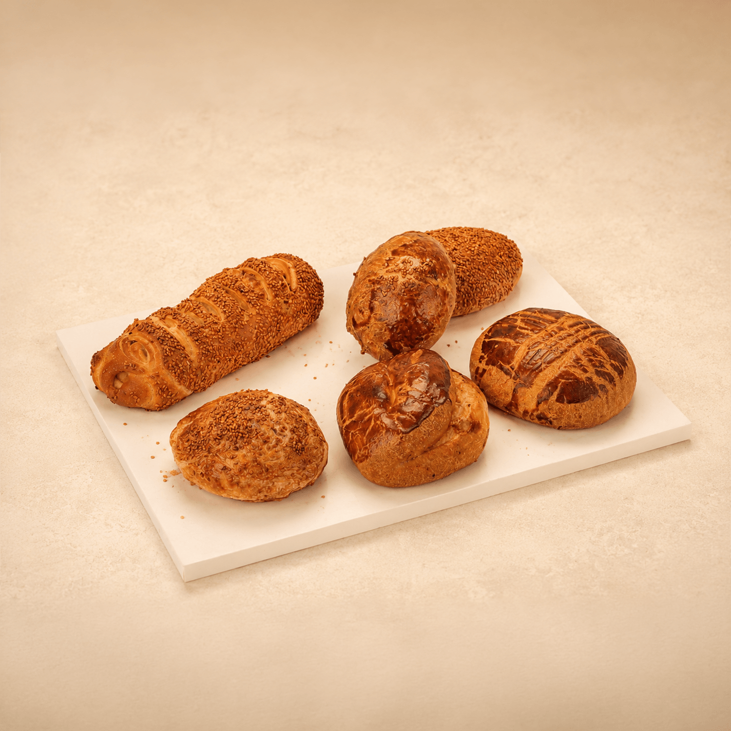 İçli Simit, Kaşarlı, Peynirli, Zeytiinli Ve Patatesli Poğaça Çeşitleri